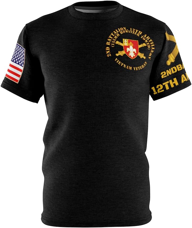 MIP All Over Printing - Army - 2nd Battalion, 12th Artillery - 155mm Towed - Vietnam Veteran with Vietnam War Ribbons