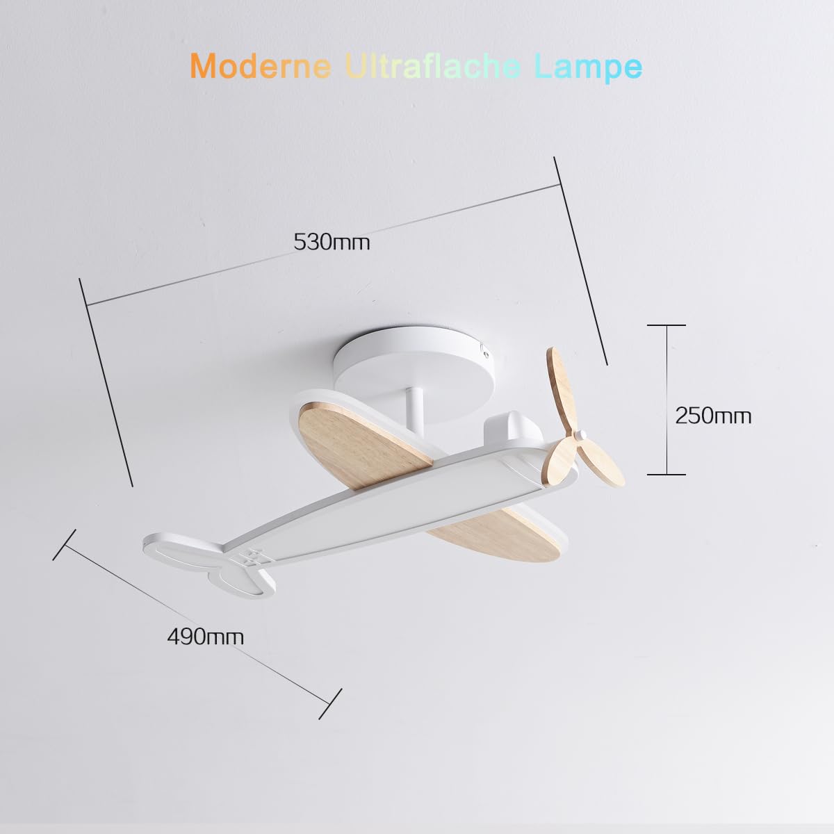Epochglo LED Deckenleuchte Dimmbar 40W Fernbedienung 3000K-6500K Flugzeug Kinderzimmer Ø53cm