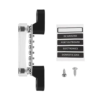 6 Position Bus Bar Electric Terminal Junction Block, 100Amp Buss Bar Stud Terminal, High Current Brass Strip with Insulated Base for 1248V Trucks Boats Caravans Buses