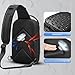 Imagen de GYakeog Bandolera Hombre Bolso Cruzado Impermeable Mochila Pequeña con USB para Deporte Oficina Universidad-Negro