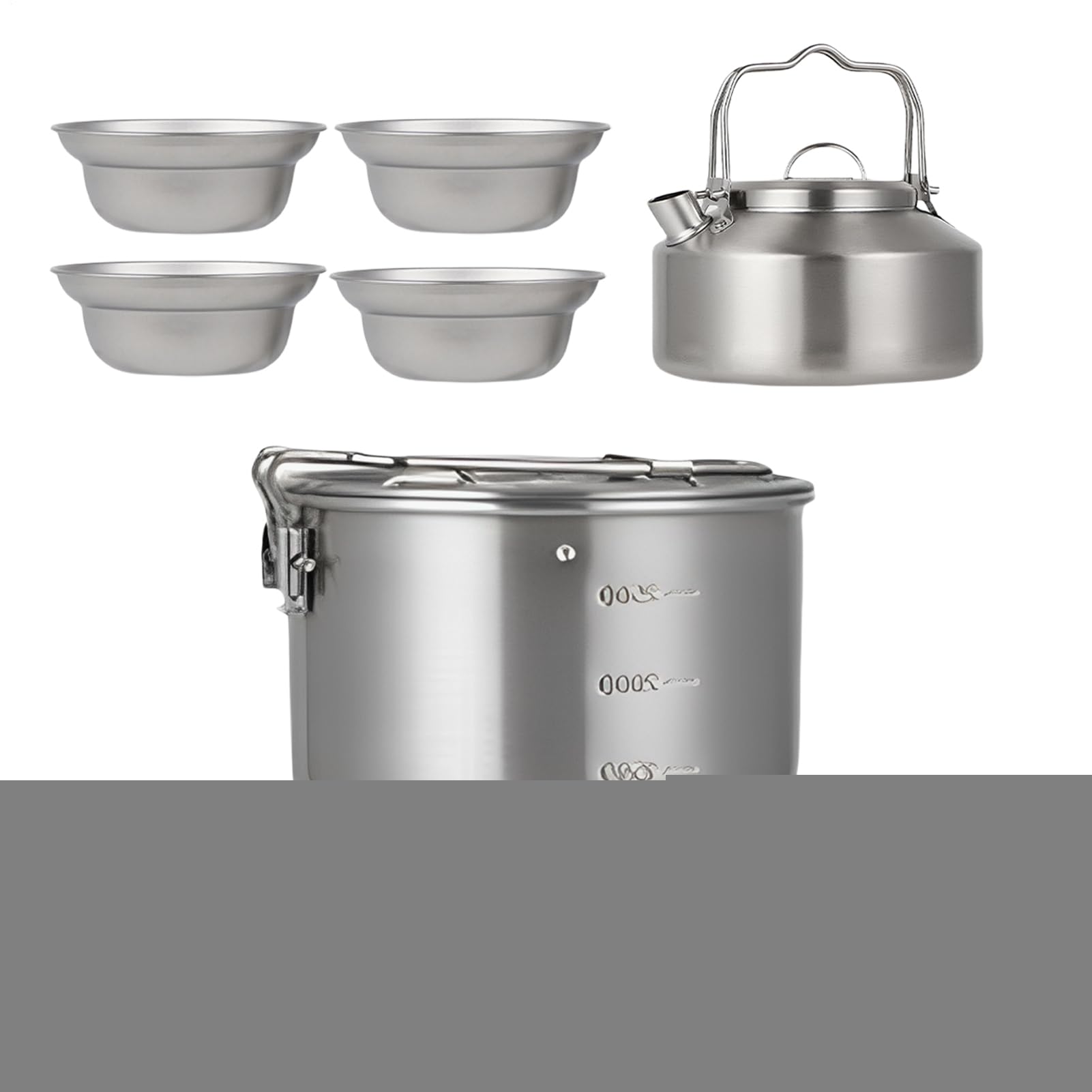 Camping Cooking Set Portable Cook Pot Set for Outdoor Cooking, Gear survival Gear for Adult and Family, idealny do podróży, wędrówek, pikników i przygód na podwórku