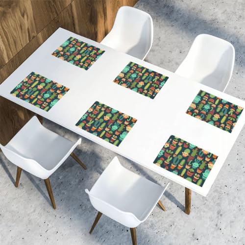 Set de table cactus rectangulaire 30x45 résistant chaleur salle à manger - 8