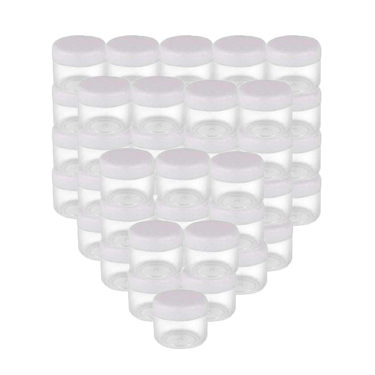 50 Petites Bouteilles vides en Plastique de 20 g avec Couvercle à vis Blanc pour Maquillage, Maquillage, Voyage, Organisateur, Distributeur pour crème, Lotion, Ongles
