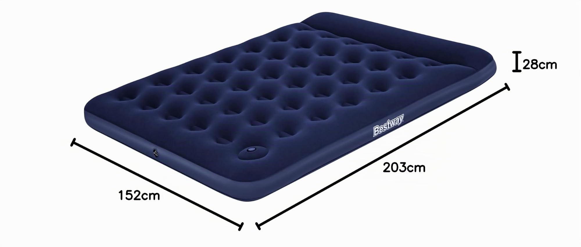 Bestway 67226-6 Materasso matrimoniale con pompa a pedale incorporata da 203x152x28 cm