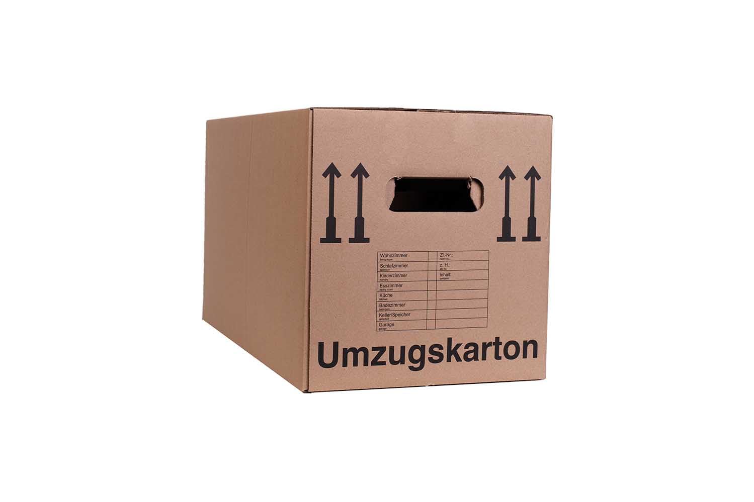 20 Stück Umzugskartons 600 x 328 x 340 mm extra stabil 2-wellig, verstärkte Griffe, belastbar bis 40 kg, Menge wählbar von 5 bis 240 Stück