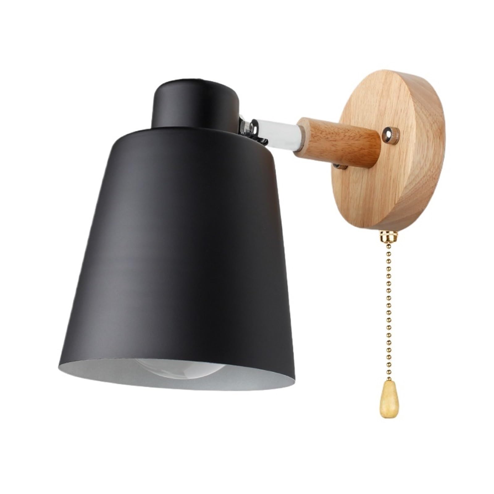 CUDTAPI Wall Lamps With Switch Bedside Wall Light, Modern Wall Sconce Nordic For Bedroom Macaroon 6 Color Steering Head E27 85-285V(Nero)