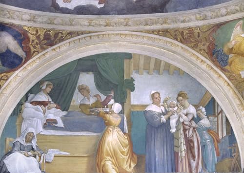 Pinturas Famosas Cartel del Lienzo Lunetta della Natività Impresión de Gran Textura