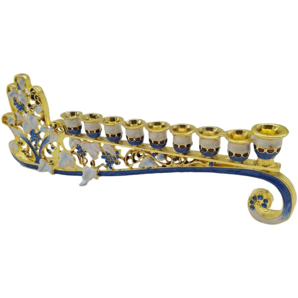 Menorah Porte-Bougies de Hanoukkia en Métal pour Décoration de Salon