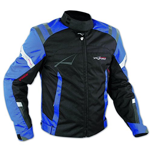 A-Pro Giacca Sport Touring Moto Cordura CE Protezioni Sfoderabile Scooter Blu XXL