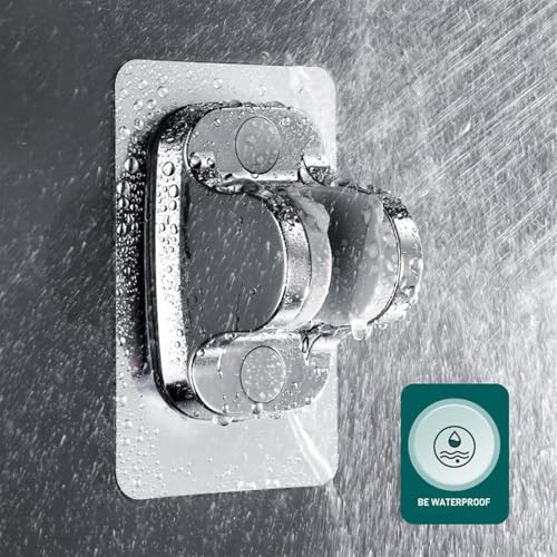 Soporte para cabezal de ducha autoadhesivo negro regulable sin taladro 4