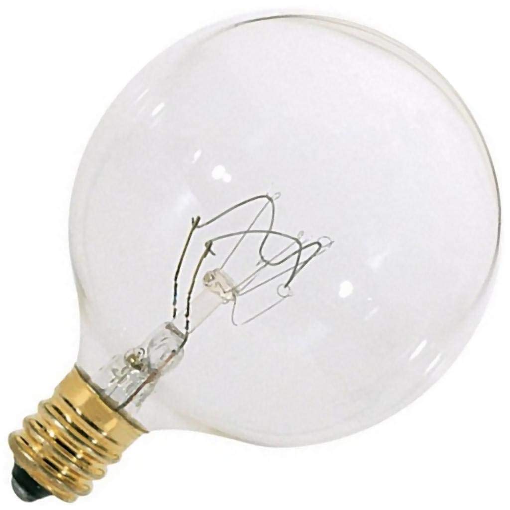 SatcoA3922 130V Candelabra Base 25-Watt G16.5 Light Bulb, Clear