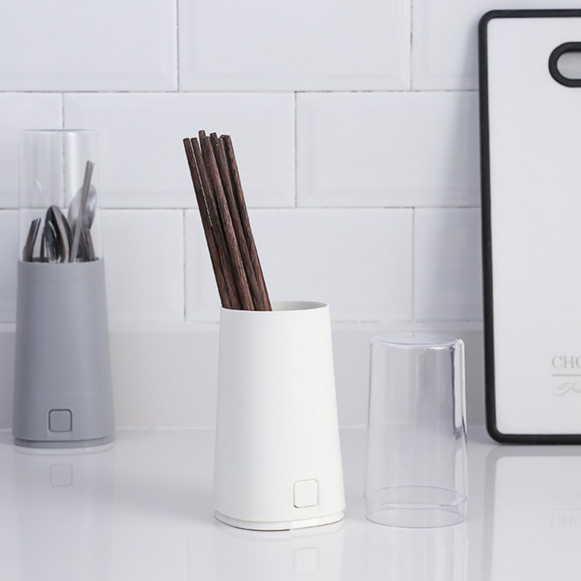 Plastic Chopsticks Organizer Detachable PP Holder with Lid