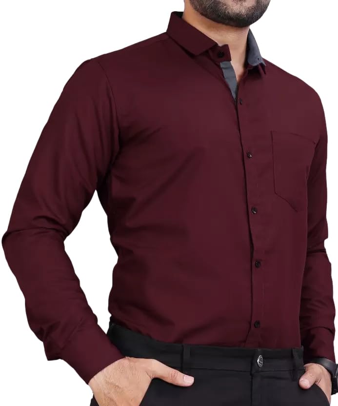 Image of Tee Projekt Premium Plain Cotton Shirt for Men | Cotton Shirt | Casual Shirt | Solid Shirt | Full Sleeves | Formal Shirt