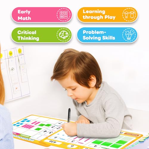 Laffunz 12 Packs Dry Erase Place Value Chart, Math Games for Kids Addition and Subtraction Flash Cards, White Board Math Manipulatives 1st 2nd 3rd Grade Teacher Classroom Must Haves Homeschool Supplie — view 6