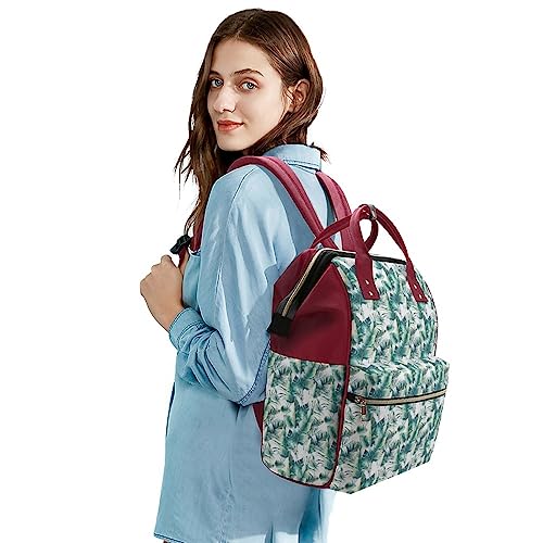 Summer-Palm-Tree-and-Banana-Leaves-Diaper-Bag-Portable-Backpack-Mommy-Bag-Travel-Shoulder-Daypack-for-Outdoor-Working-Beach