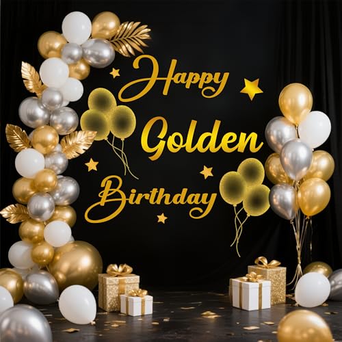Happy Golden Birthday Decal Sign para decoración de pared miniatura 5