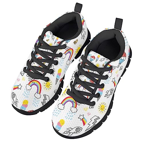 MARSVOVO Animal Print Sneakers for Kids Flexible Lightweight Breathable Athletic Kids Running Shoes White Black Sole Comfortable Resistant Casual Sports Schoole Walking Shoes for Boys Girls3