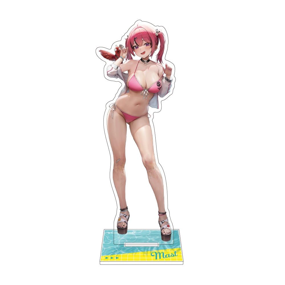 Algernon ProductNIKKE Acrylic Stand - Summer, Mast Within 1.7 - 2.6 inches (44 - 65 mm) x Height 5.2 inches (133 mm), Acrylic