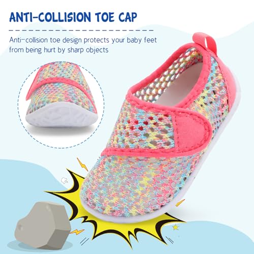 Image of LeIsfIt Toddler Water Shoes Boys Girls Barefoot Aqua Socks Kids Breathable Quick-Dry Swim Shoes for Beach Pool Surf