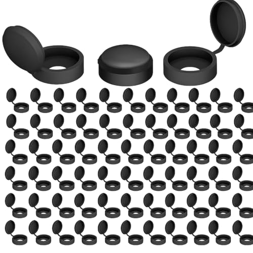 100 Pcs Screw Caps, Black Screw Caps Snap-on Decorative Screw Head Covers, Folding Screw Protection Caps for Covering Screw Heads, Replacement Caps