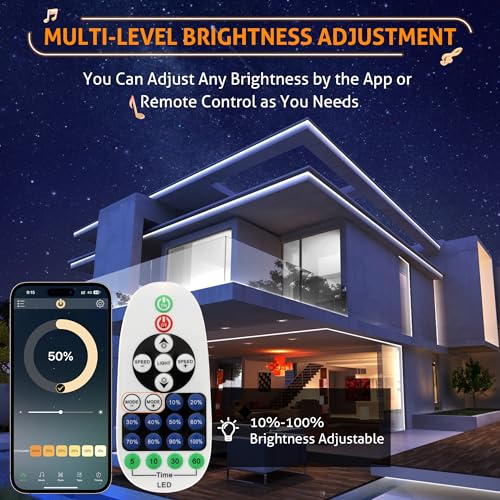 Image of WICHEMI 100ft Storefront LED Light Bluetooth APP Control LED Module for Signs Daylight White 6500K Storefront Lights 0.7W 12V DC 200PCS 2835 SMD Window Lights for Business Advertising Store Decor
