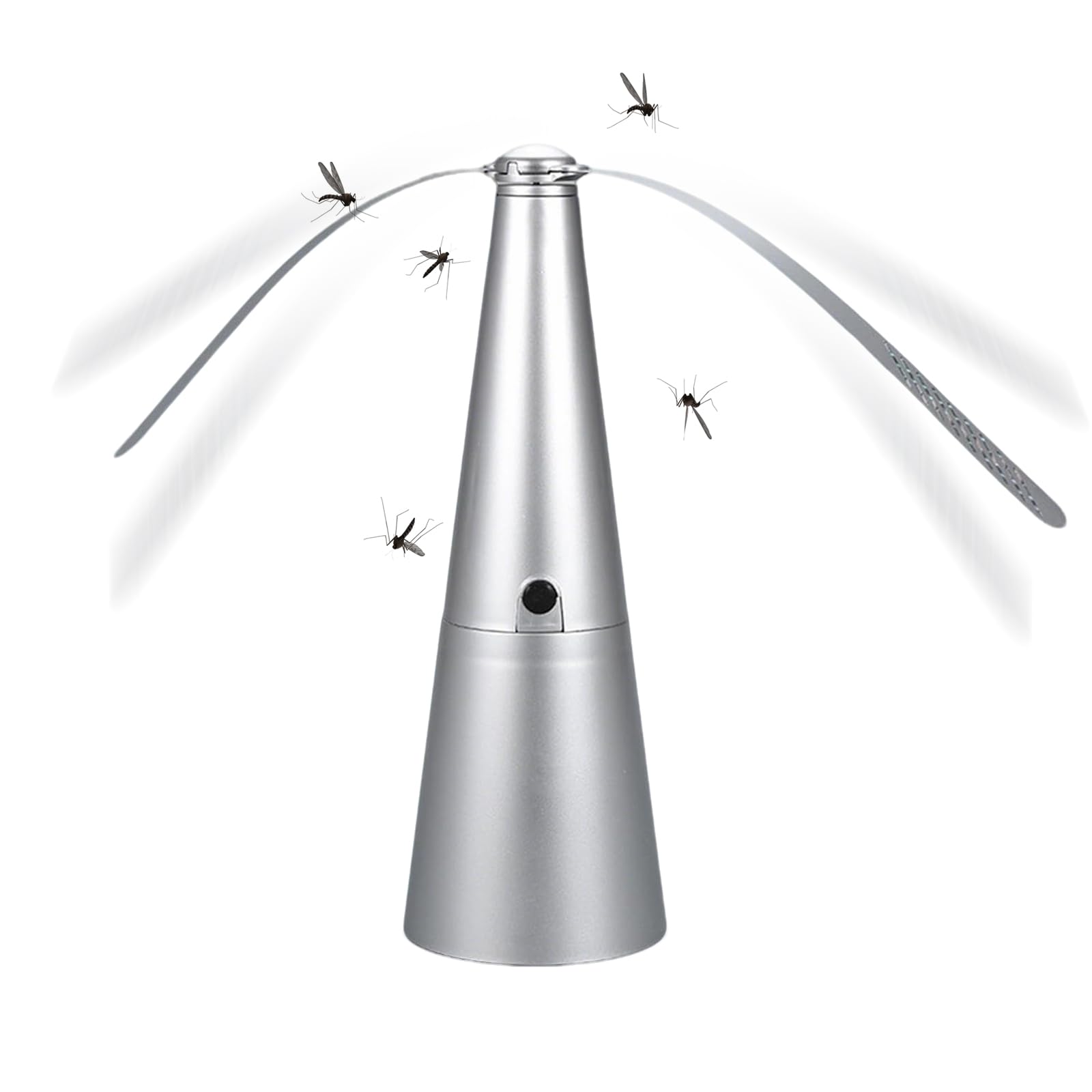 Fly Fans for Tables, Battery Operated Food Fans to Keep Fly Away, Portable Table Fly Spinners with Soft Blades, 360° Rotatable Outdoor Fly Repellent Fan for Party, Picnic, Patio, BBQ (Silver,1Pc)