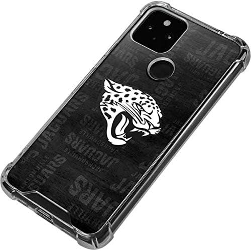 Skinit Clear Phone Case Compatible with Google Pixel 4a 5G - Officially Licensed NFL Jacksonville Jaguars Black & White Design