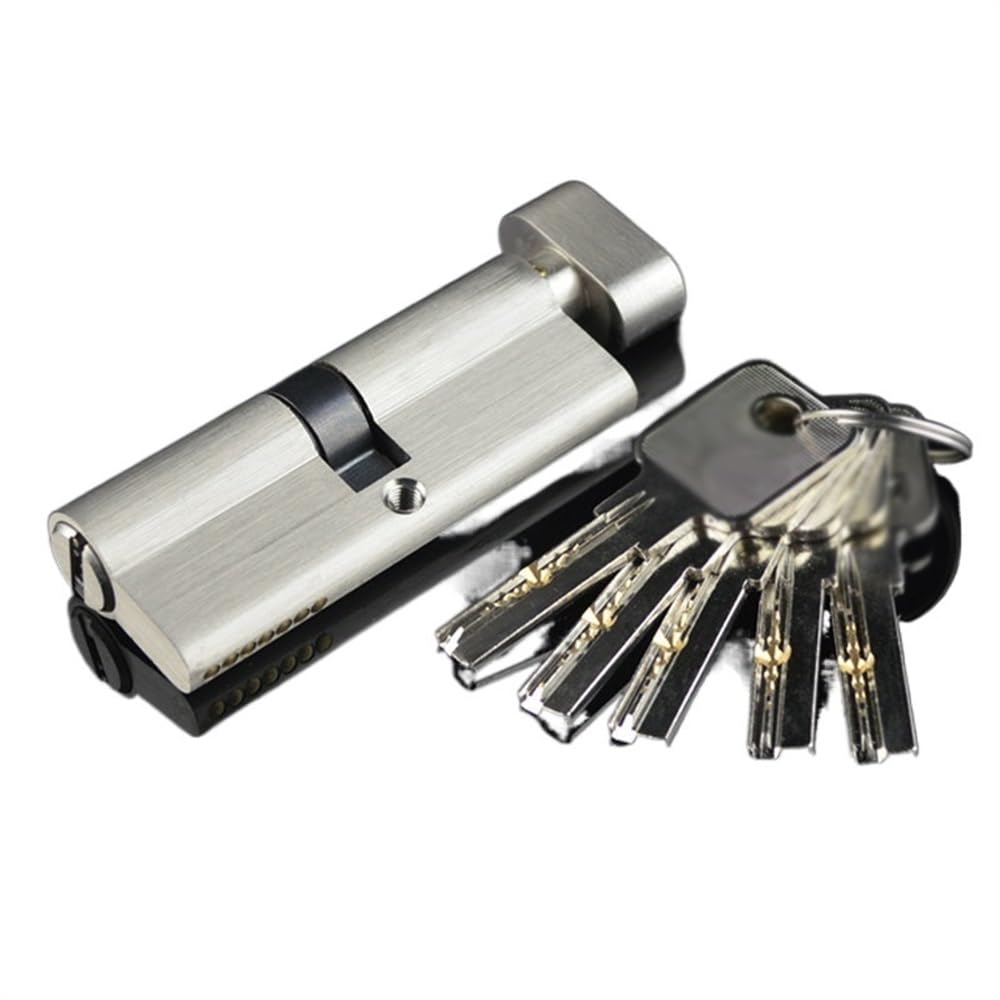 Barrel Lock Lock Cylinder 5 Keys Double Or Single Core Brass Bedroom(Single Open,75mm 37.5-37.5)
