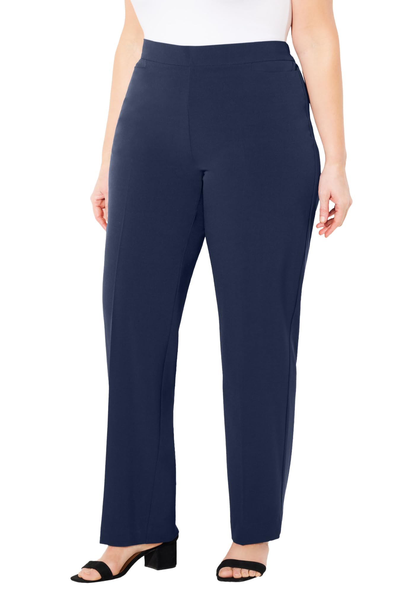 Womens Plus Size Petite Refined Pull-On Curvy Pant