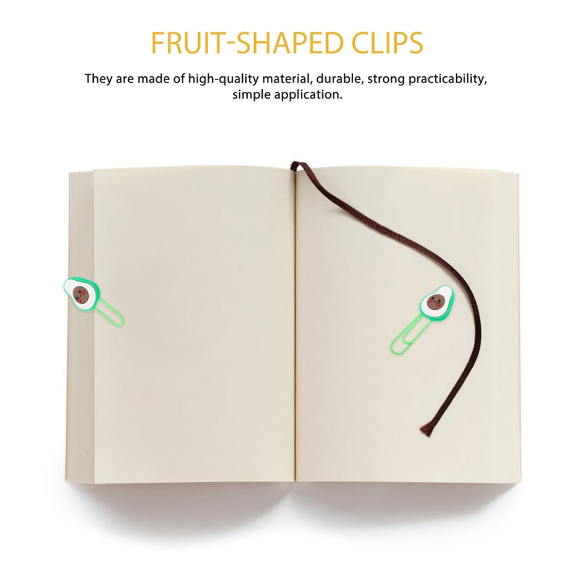 Cabilock 40pezzi Graffette Forma Di Frutta Clip Colorate e Carine Per Documenti Per Ufficio e Scuola Design Avocado Unico e Creativo