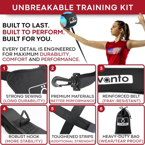 Image of OVANTO Volleyball Training Equipment Aid - Adjustable Practice Volleyball Kit