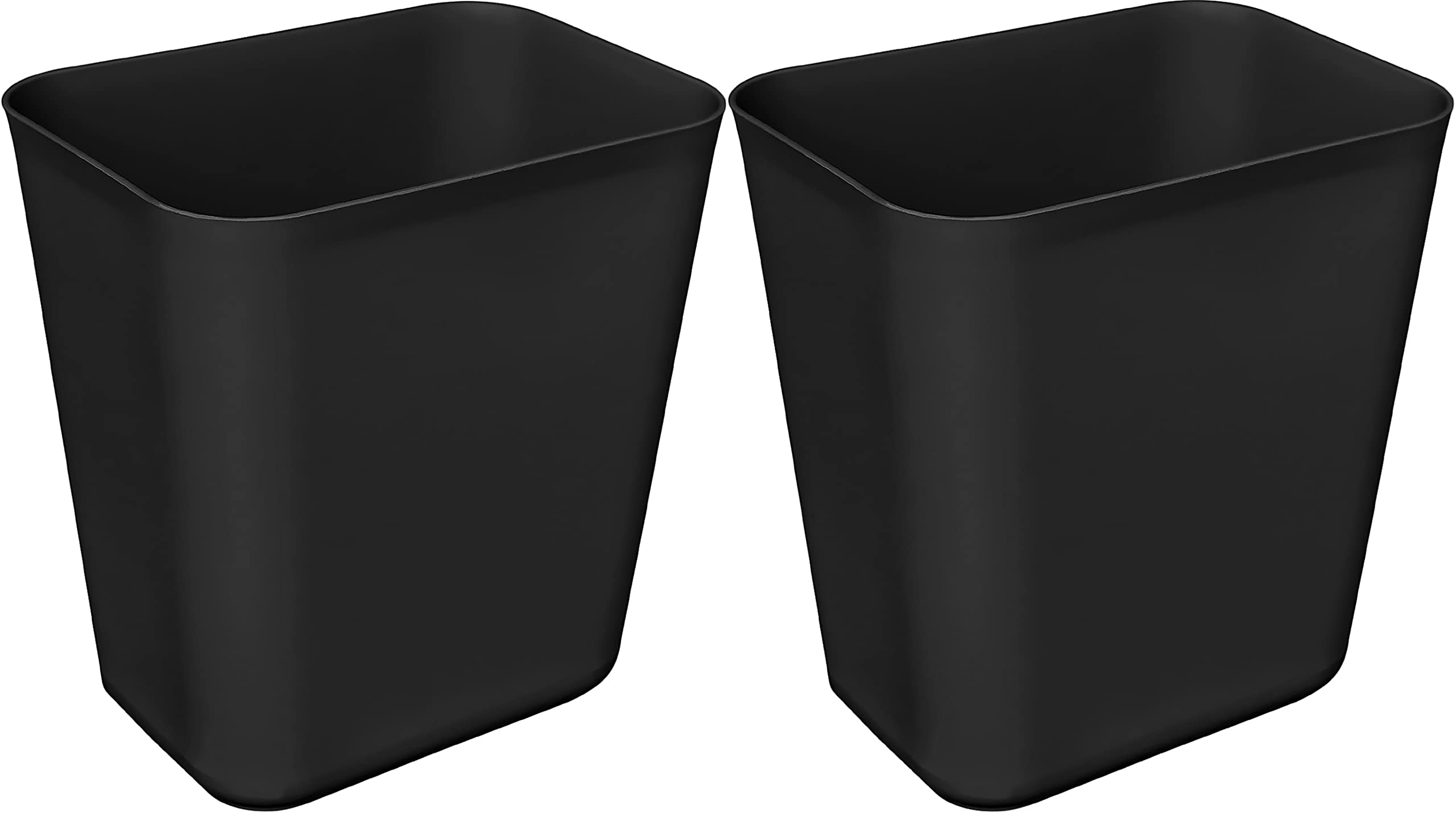Nipogear 3 Gallons Efficient Trash Can Wastebasket Fits Under Desk Kitchen Home Office Black 3 Gallons-2 Pack