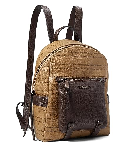 Calvin Klein Maya Backpack - Bags for Women - One Slip Pocket - Exterior Back Pocket - Polyester Lining Khaki/Brown/Java One Size One Size