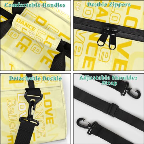 Yellow Dance Bag for Girls Personalized Ballet Duffel Bag for Girls Dancer Small Luggage Bags with Name Dancing Bag Custom Gym Bag Travel Tote Bag for Dancers4