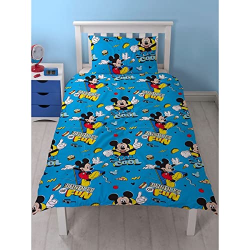 DISNEY MICKEY MOUSE "Cool Repeat Print Design Duvet Set, Multi-Colour, Single