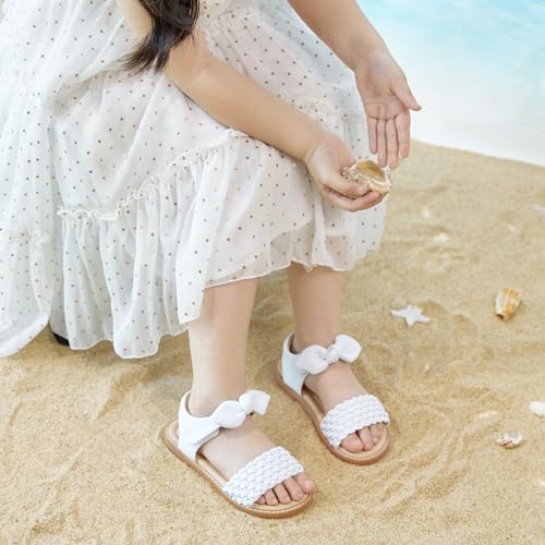Image of Flaryzone Girls Sandals Open Toe Summer Flats Dress Sandals Shoes Toddler /Little Kid