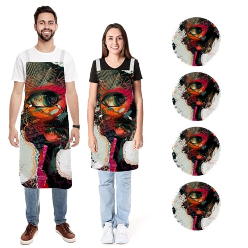 Tablier de chef doux Ugly Girl ajustable pour cuisiner sans taches