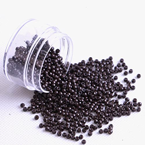 1000pcs Silicone Nano Rings Micro Nano Beads for Nano Tip Hair extensions tools (#5 Brown)