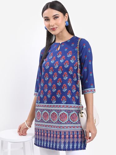 Image of Vishudh Women's Short Kurta | Regular Fit | Trendy Ethnic Top for Fashion Comfort