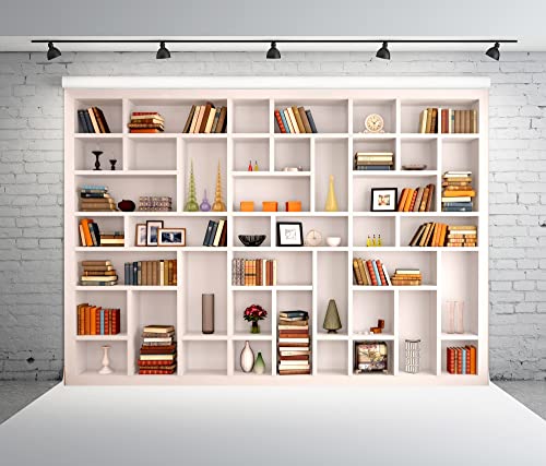 Bibliothèque moderne toile photographie fond de studio bureau et réunion