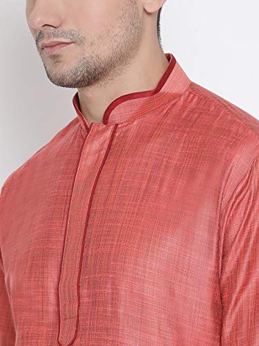 Image of VASTRAMAY Men's Beige Cotton Kurta and Pyjama Set