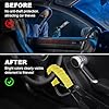 Steering Wheel Lock with 3 Keys,Seat Belt Lock High Visibility Cut Resistance Anti-Theft Device Universal Steering Wheel for Cars SUV Van Golf Cart Truck, Yellow #4