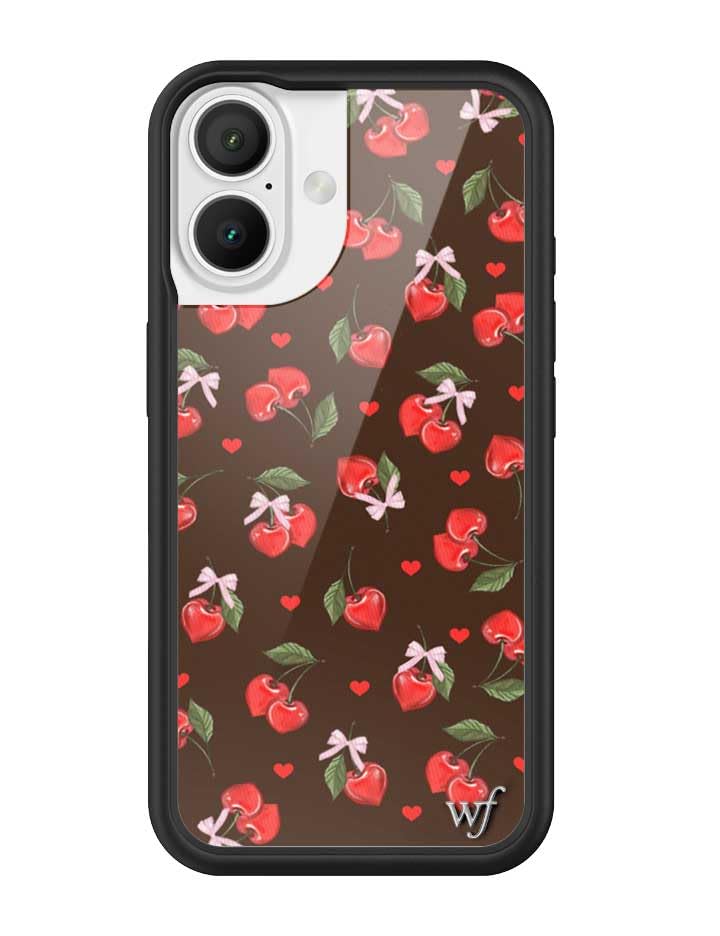 Image of Wildflower Cases - Compatible with iPhone 16 | Protective Bumper, 6.5ft Drop Test Certified, Women Owned Small Business | Chocolate Cherries
