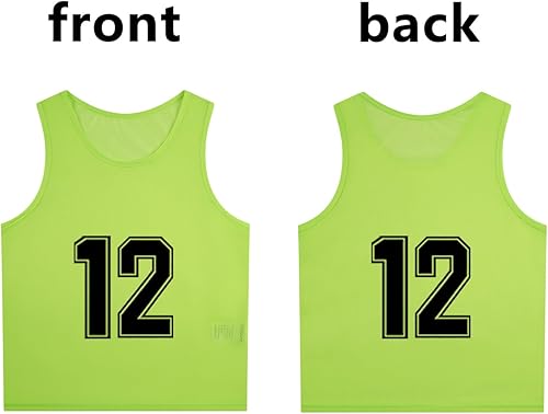 Miniatura 4 de Chalecos de práctica de equipo de entrenamiento de malla de nailon para adultos y jóvenes, baberos de fútbol numerados