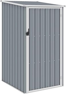 Outdoor Garden Storage Shed Metal Steel with Vents Outdoor Wood Storage Shed Patio Lawn Care Equipment Pool Supplies Organizer for Lawn Garden Backyard 34.3" x 38.6" x 62.6"(WxDxH) Gray