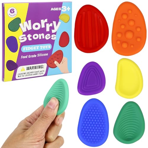 6 Stück Fidget Toys Sensory Stones, Sensorik Anti Stress Spielzeug,...