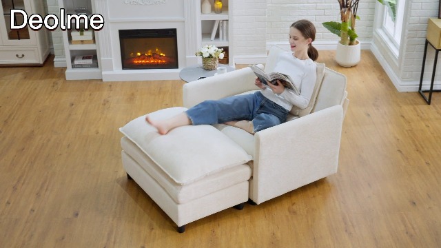 Sillón Plegable Chenille Azul miniatura 7