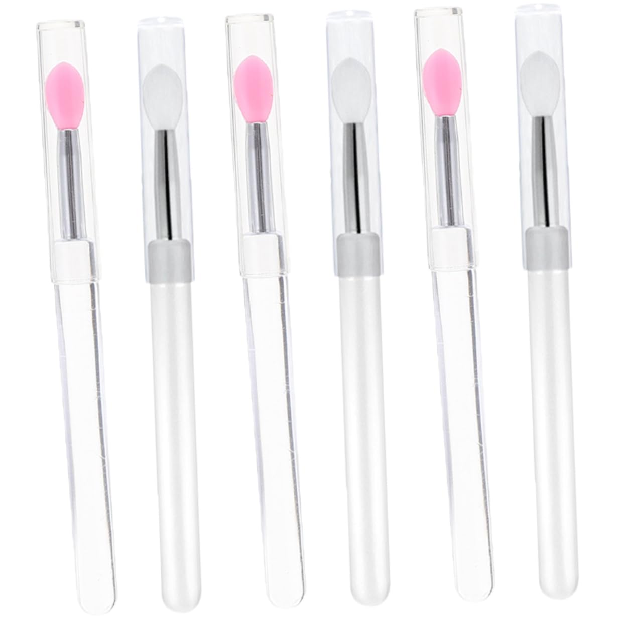 FOMIYES Silicone Lip Mask Brush 6 Pack Lip Applicators Travel Case Eye Shadows Applicators for Women Makeup Tools