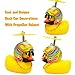wonuu Rubber Duck Toy Car Ornaments Yellow Duck Car Dashboard Decorations with Propeller Helmet (S-Rainbow)