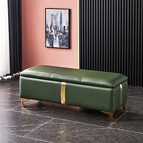 Banc de rangement vert contre le désordre coffre de lit relevable 80cm - 2